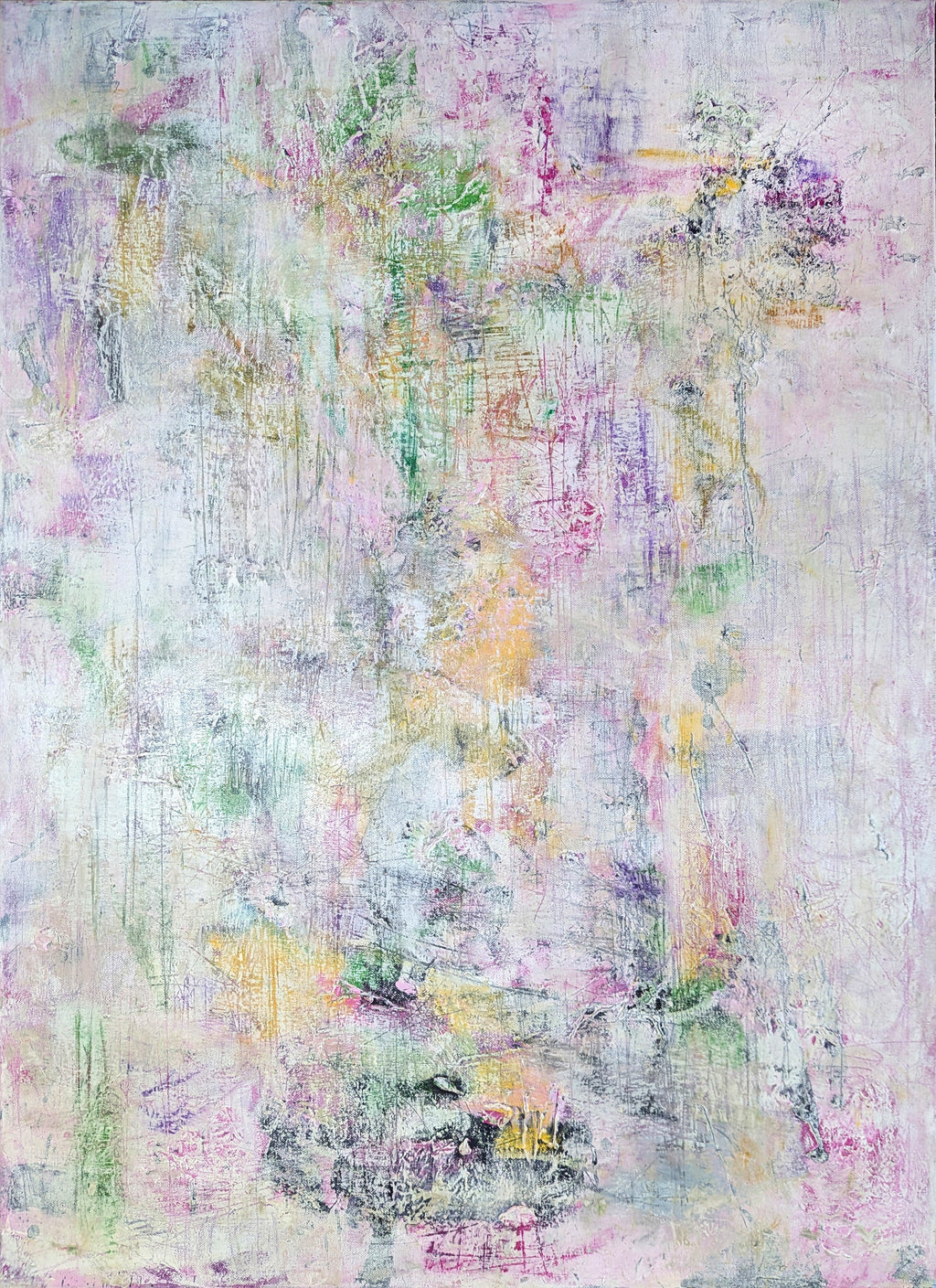 Abstract art with pastel colors on a textured surface