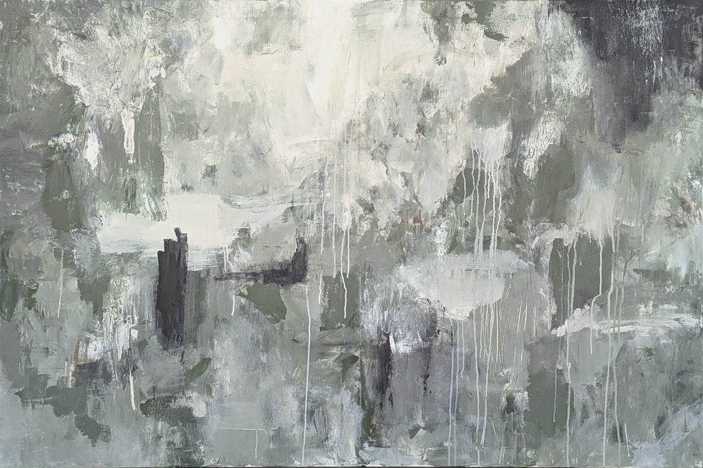Abstract art with gray and white textures