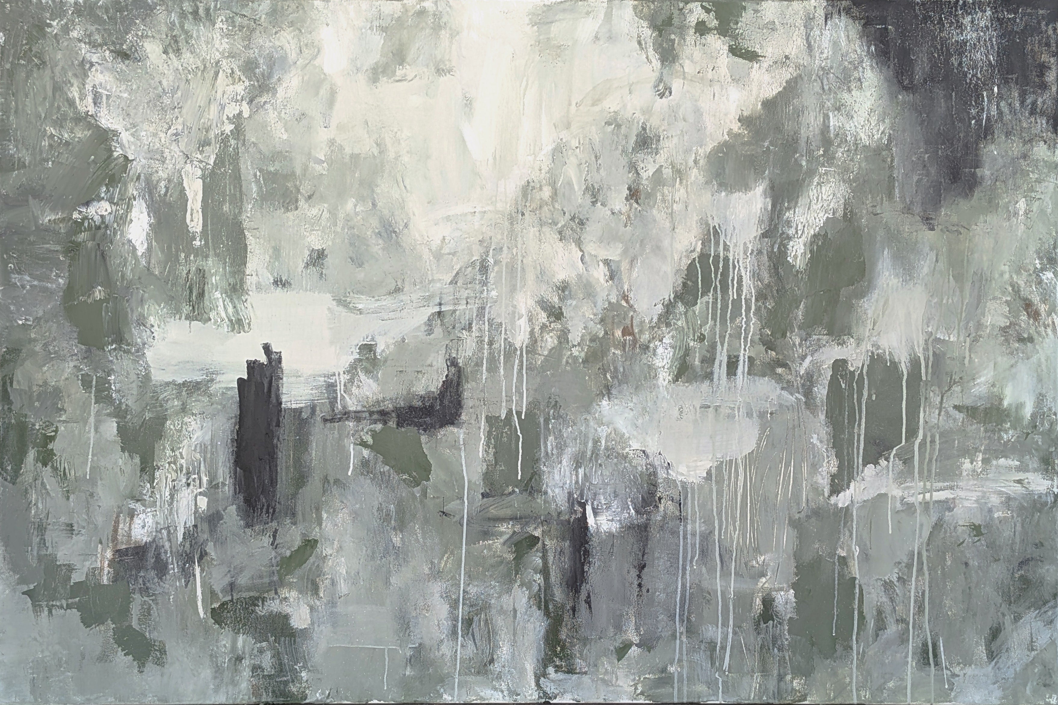 Abstract art with gray and white textures