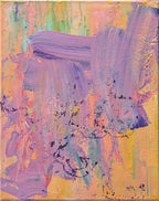 Drive — abstract acrylic painting on canvas, pastel lavender and peach