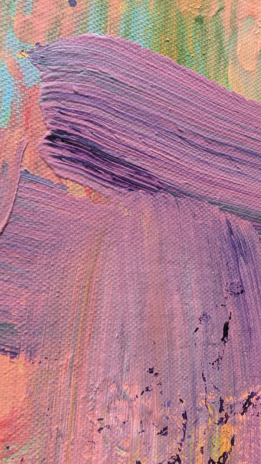 Drive — abstract acrylic painting on canvas, pastel lavender and peach