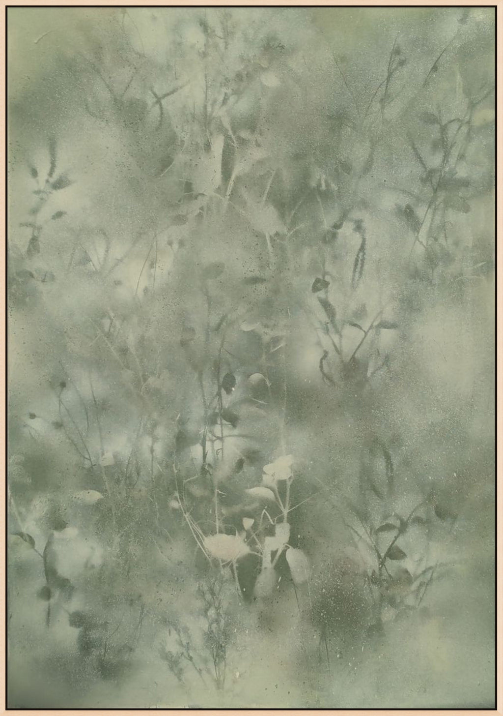 Abstract art with green and gray tones